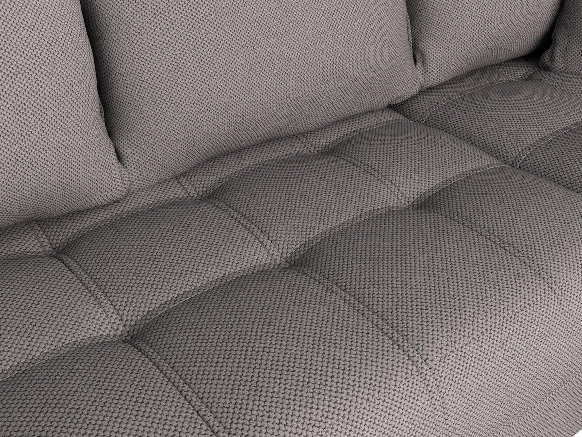 Ecksofa inkl. Funktionen in Webstoff Graubraun  - Graubraun/Schwarz, Modern, Textil/Metall (177/279cm) - Stylife
