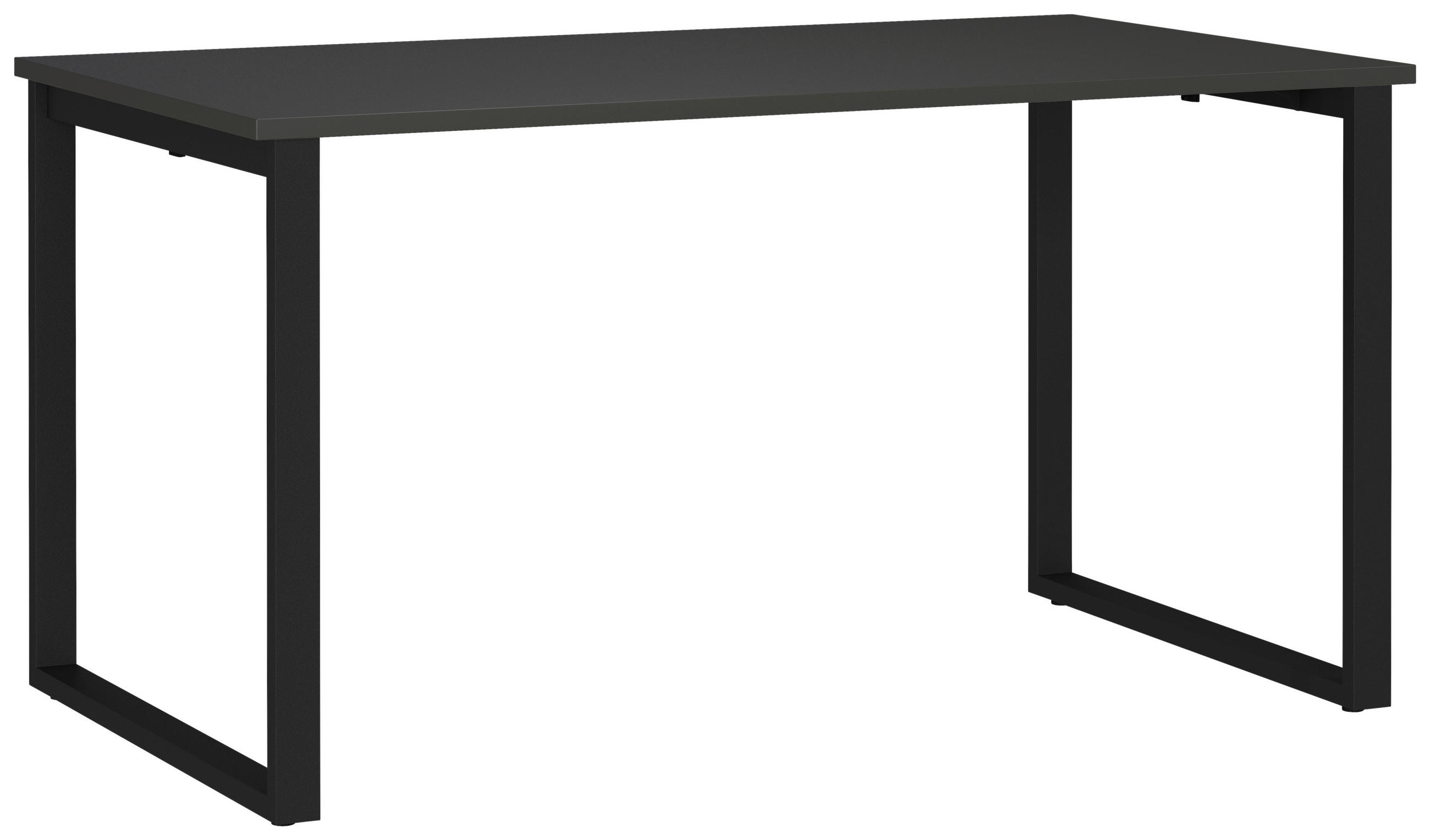 SCHREIBTISCH 140/80/75 cm Graphitfarben, Schwarz in verschiedenen Holz-Dekoren erhältlich, justierbare Füße  - Graphitfarben/Schwarz, MODERN, Holzwerkstoff/Metall (140/80/75cm) - Novel