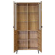 VITRINE  in furniert Eiche Eichefarben  - Eichefarben/Schwarz, Natur, Glas/Holz (92/208,8/40cm) - Carryhome