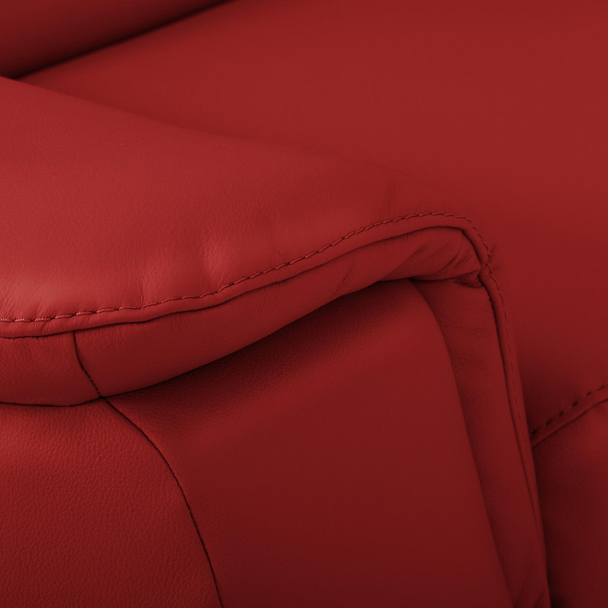 ECKSOFA  in Lederlook Echtleder Rot  - Silberfarben/Rot, Leder/Holz (262/211cm) - Celina Home