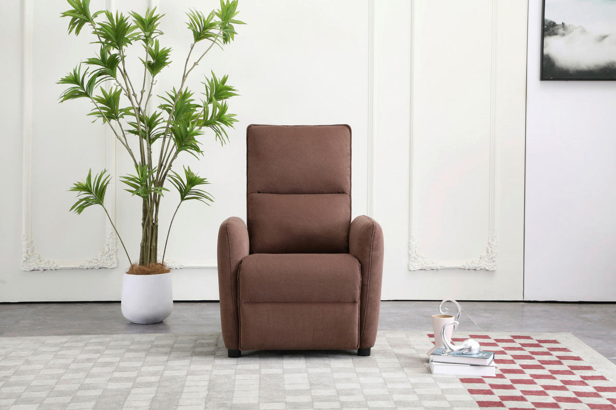 Fotoliu Pentru Televizor din lemn, metal, plastic, textil, maro - maro/negru, Konventionell, plastic/lemn (74/101/95cm) - Carryhome