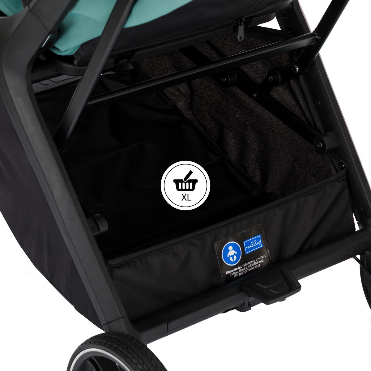 BUGGY Cooper  - Pastellblau/Schwarz, Basics, Textil/Metall (50/107/69cm) - Fillikid
