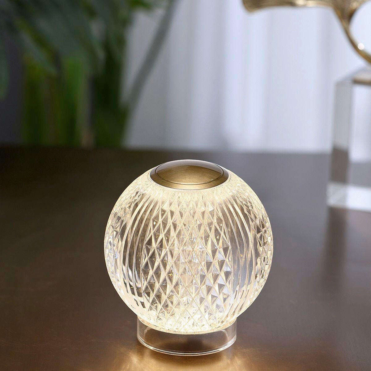 LED-TISCHLEUCHTE Alora 11,1/10,8 cm   - Messingfarben, KONVENTIONELL, Kunststoff/Metall (11,1/10,8cm) - Elstead Lighting