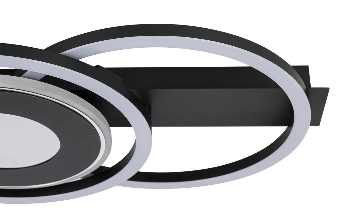 LED-DECKENLEUCHTE 60/28/6,5 cm  - Schwarz, Basics, Kunststoff/Metall (60/28/6,5cm) - Boxxx