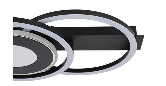 LED-DECKENLEUCHTE 60/28/6,5 cm  - Schwarz, Basics, Kunststoff/Metall (60/28/6,5cm) - Boxxx