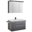 BADEZIMMER 3-teilig  in 90 cm  - Chromfarben/Weiß, Basics, Glas/Keramik (90cm) - Novel