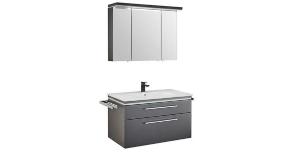 BADEZIMMER 3-teilig  in 90 cm  - Chromfarben/Weiß, Basics, Glas/Keramik (90cm) - Novel