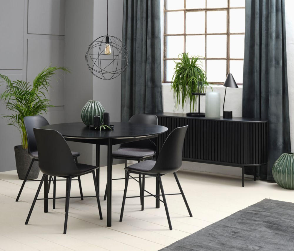 STOL  - svart/grå, Design, metall/textil (47/83/54cm) - Best Price