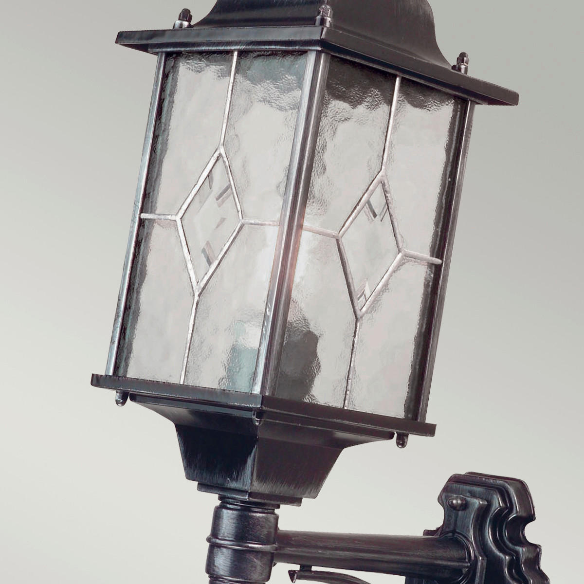 AUSSENWANDLEUCHTE - Silberfarben/Schwarz, Konventionell, Glas/Metall (15.9/53.5/28.5cm) - Elstead Lighting