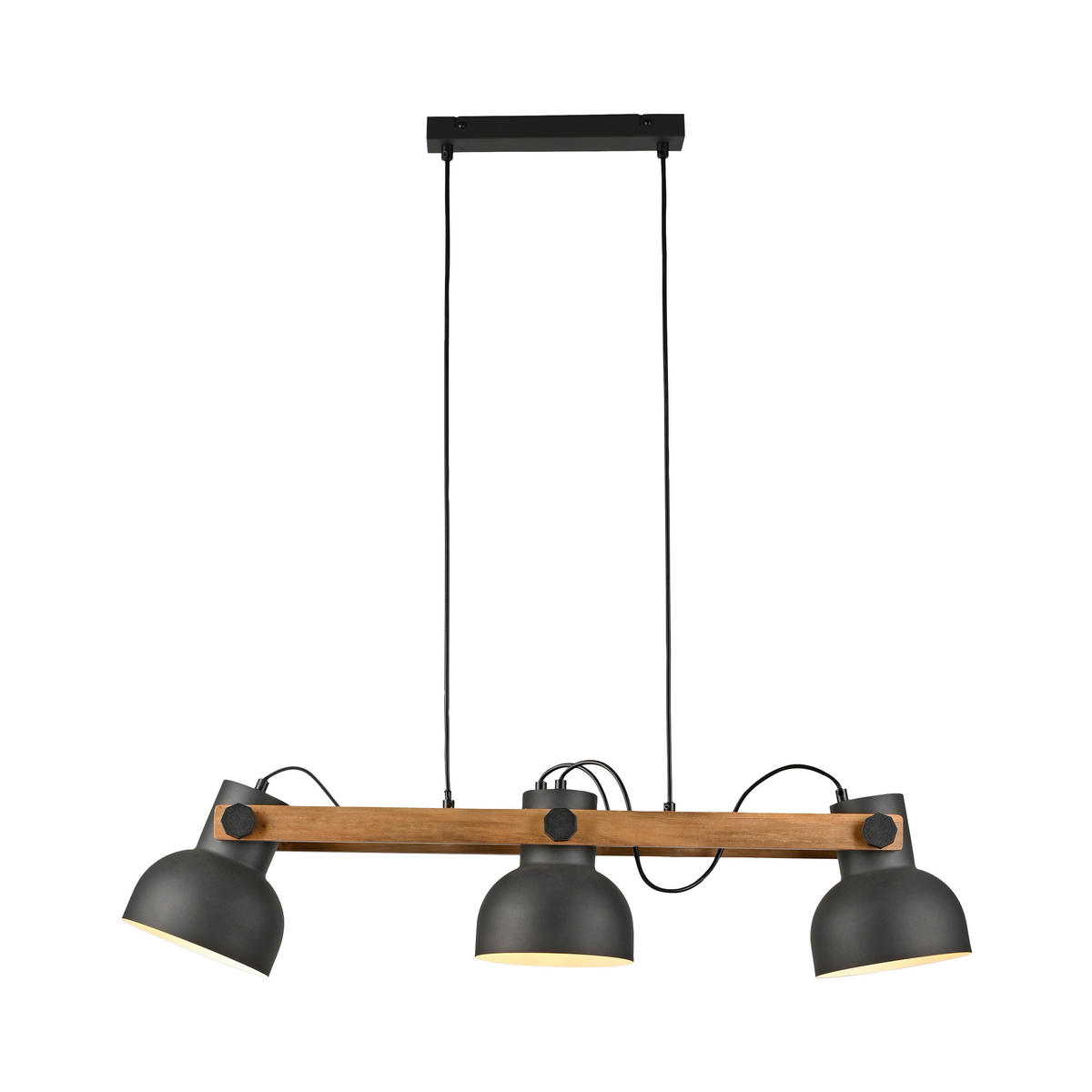 ZÁVESNÉ SVIETIDLO, 96/16,6/120 cm  - čierna, Design, kov/drevo (96/16,6/120cm)