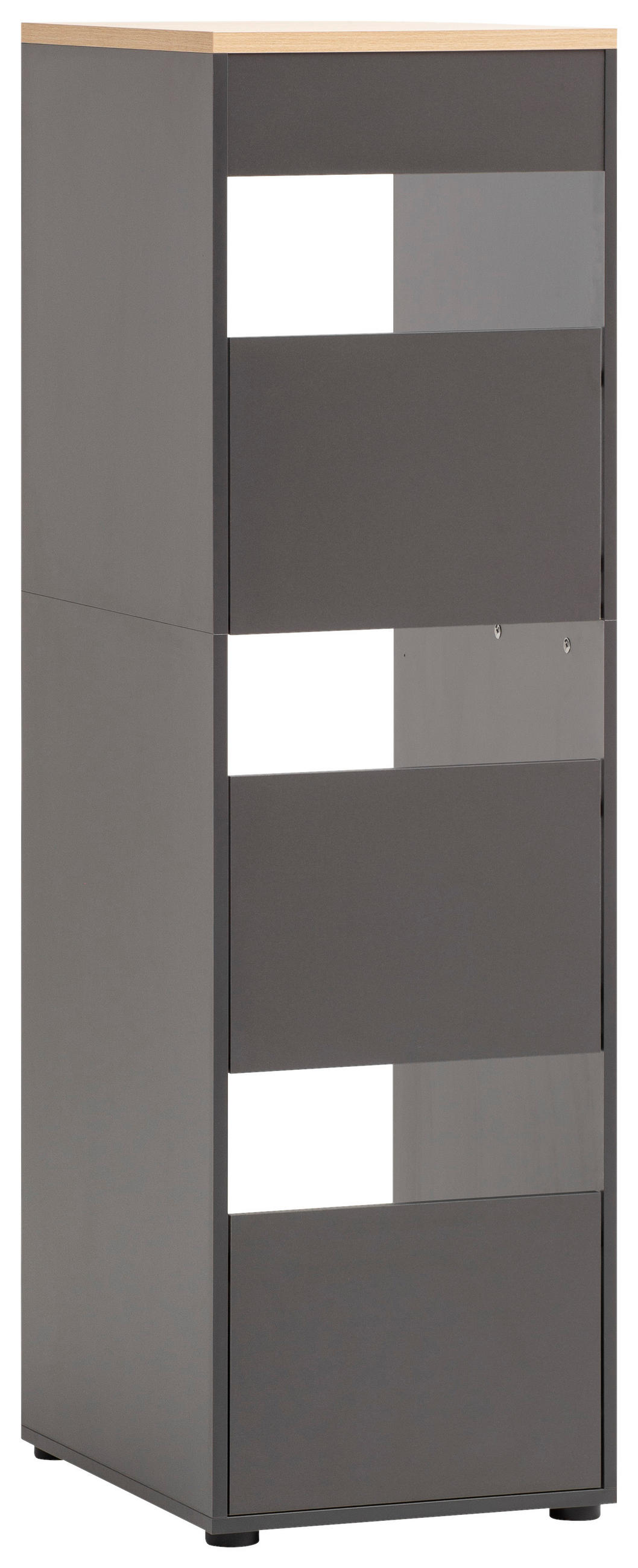 MEHRZWECKSCHRANK 45,10/154,7/60 cm in Anthrazit, Eichefarben - Eichefarben/Anthrazit, MODERN, Holzwerkstoff/Kunststoff (45,10/154,7/60cm) - MID.YOU