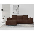 ECKSOFA Dunkelbraun Cord  - Dunkelbraun/Schwarz, KONVENTIONELL, Textil/Metall (196/290cm) - Carryhome