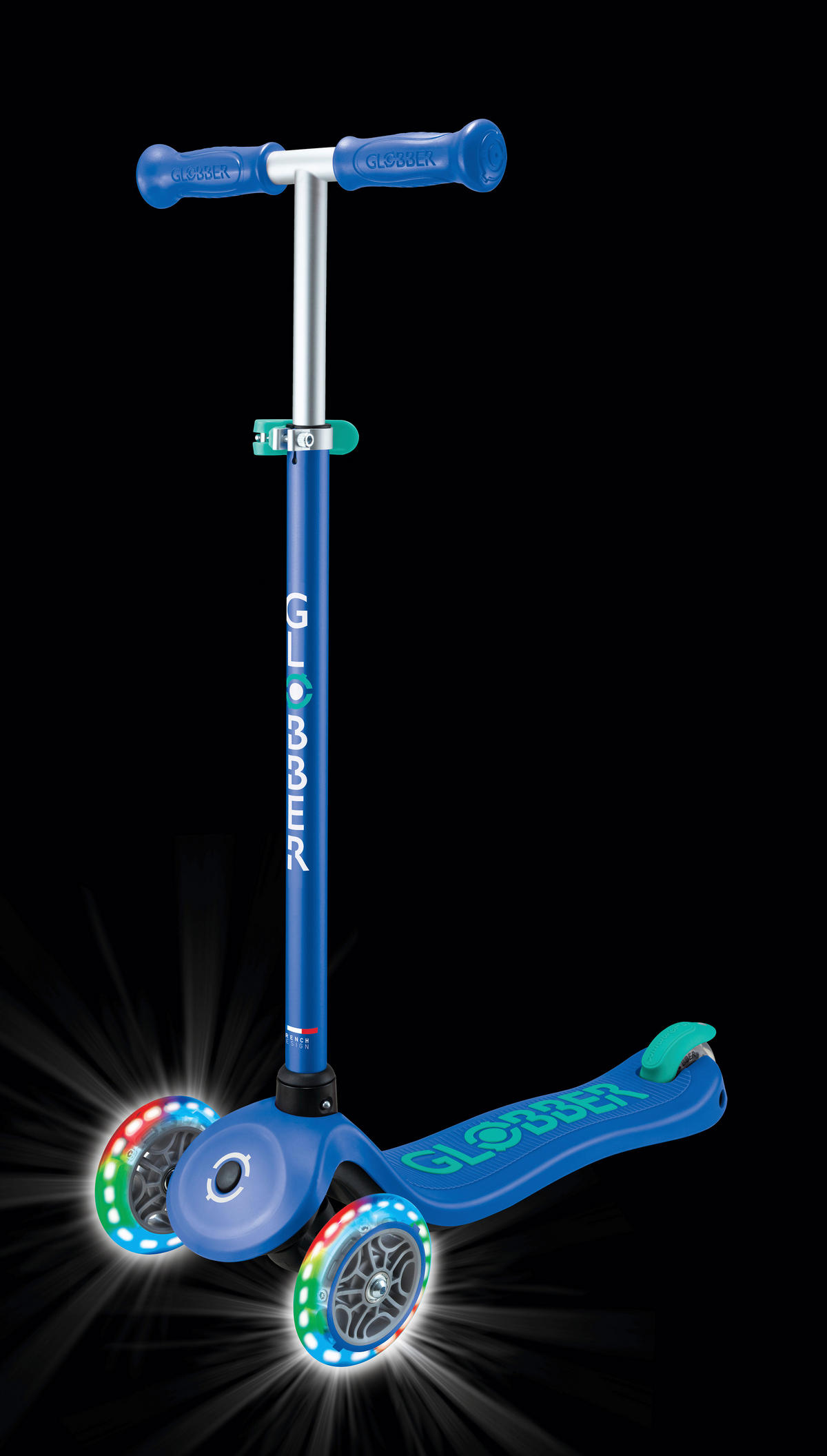 KINDERSCOOTER PRIMO PLUS LIGHTS  - Dunkelblau, Basics, Kunststoff (57.5/28/82,5cm) - GLOBBER