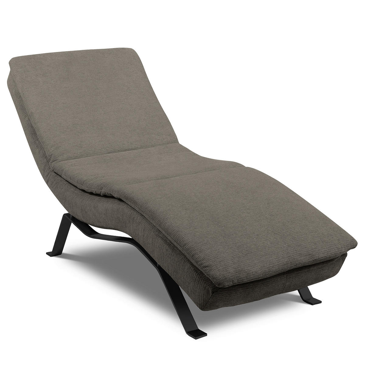 RELAXLIEGE Echtleder Dunkelgrau  - Dunkelgrau/Schwarz, Design, Leder/Metall (65/95/171cm) - Celina Home
