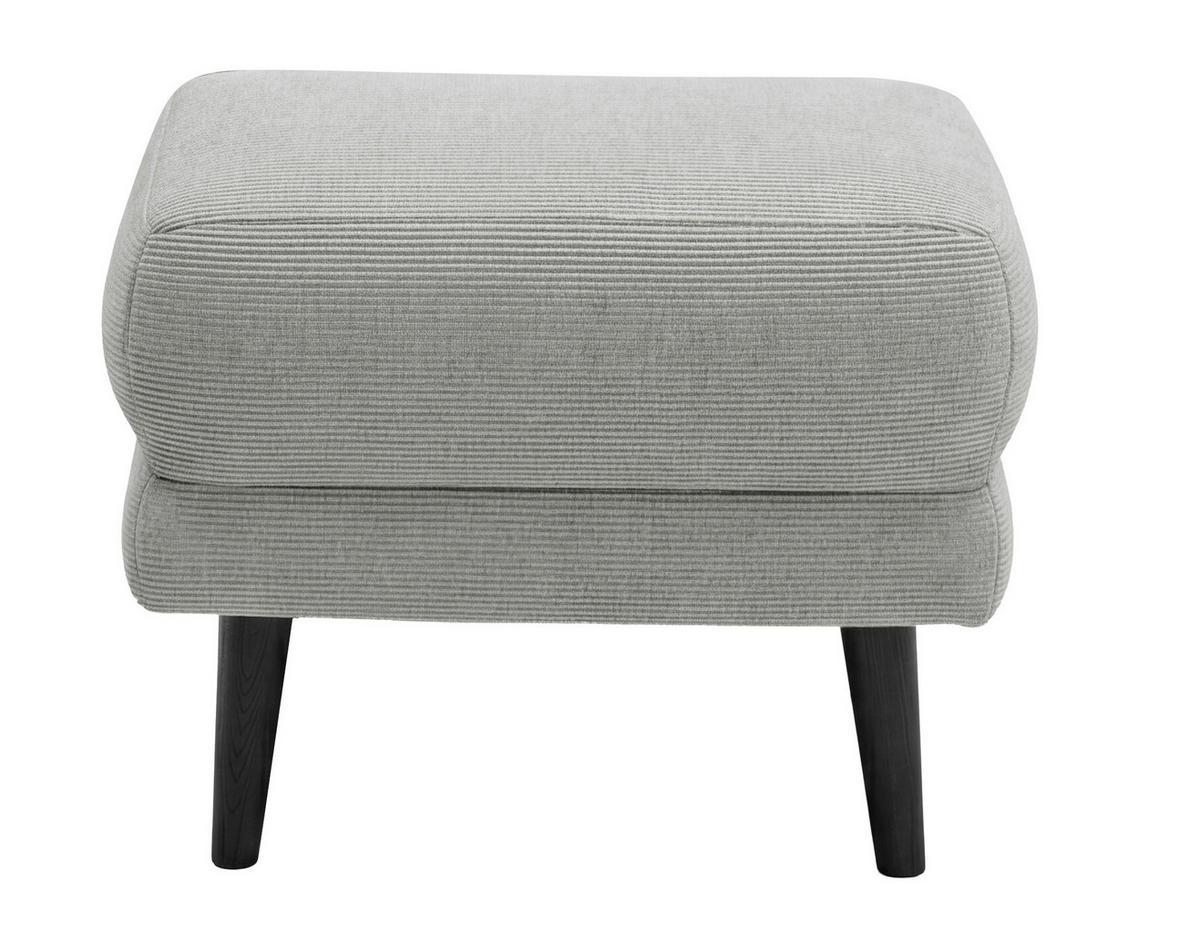 HOCKER Textil Grau  - Schwarz/Grau, Modern, Holz/Textil (63/43/42cm) - MID.YOU