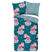 JUGENDBETTWÄSCHE Princesse Renforcé 135/200 cm  - Blau/Petrol, Design, Textil (135/200cm)