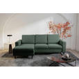 ECKSOFA  in Struktur Dunkelgrün  - Dunkelgrün/Schwarz, MODERN, Holz/Kunststoff (145/230cm) - Carryhome