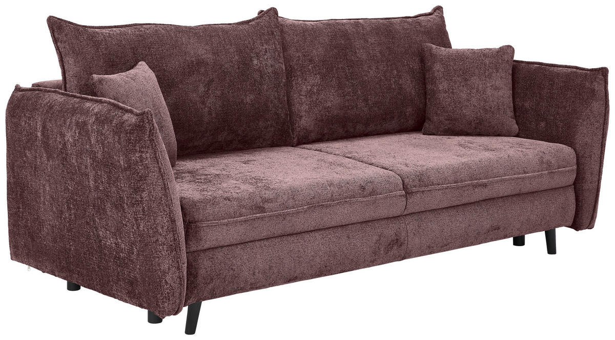 SCHLAFSOFA Chenille Rosa  - Schwarz/Rosa, KONVENTIONELL, Holz/Textil (238/99/108cm) - Carryhome