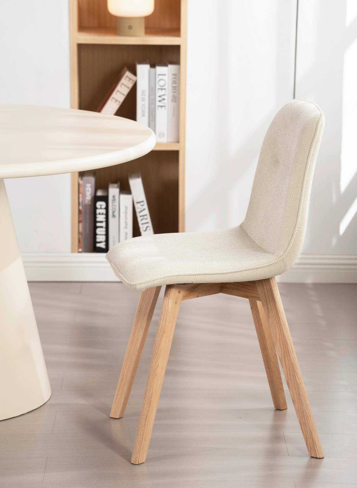 STUHL  Stoffauswahl  Leinenoptik  - Eichefarben/Beige, MODERN, Holz/Textil (45/88/54cm) - Cantus