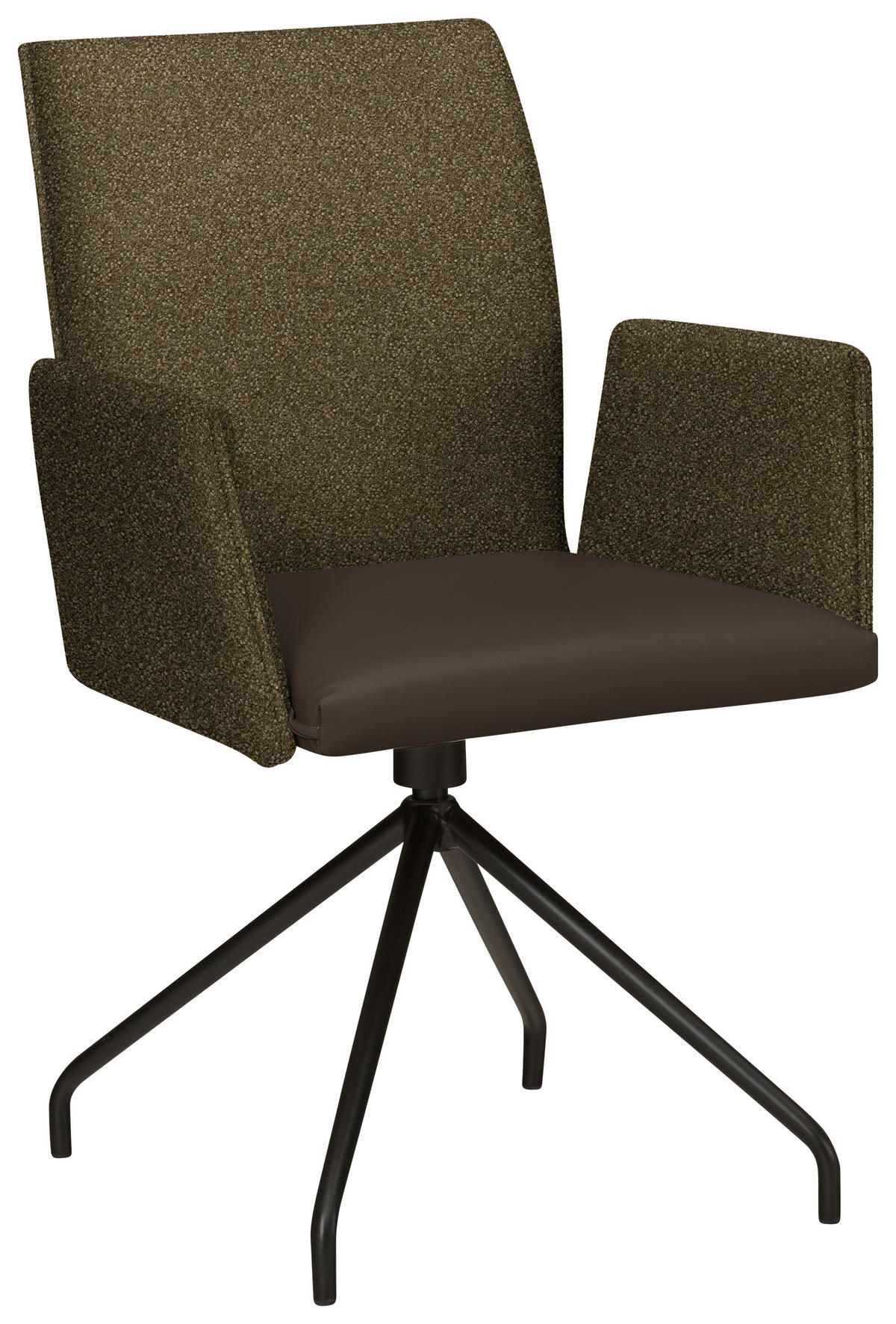 ARMLEHNSTUHL  in Stahl Webstoff, Mikrofaser  - Schwarz/Braun, Design, Textil/Metall (60/91/60cm) - Moderano