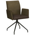 ARMLEHNSTUHL  , Typenauswahl, Sitzfläche 360° drehbar  , Webstoff, Mikrofaser  ,  - Schwarz/Braun, Design, Textil/Metall (60/91/60cm) - Moderano