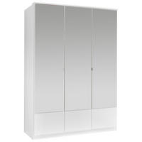 GARDEROB MED GÅNGJÄRN 135/199/58 cm 3-dörrar - vit/aluminiumfärg, Klassisk, metall/trämaterial (135/199/58cm) - MID.YOU