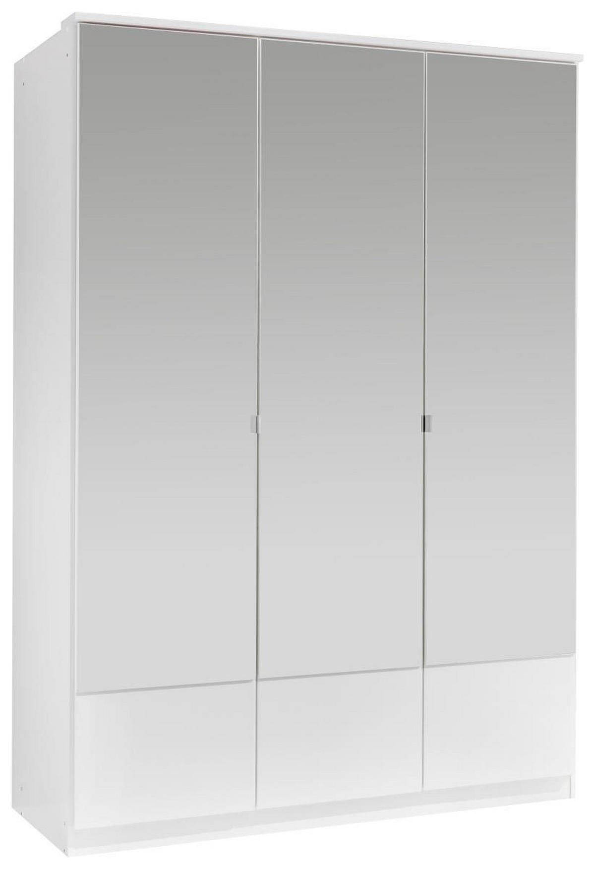 GARDEROB MED GÅNGJÄRN 135/199/58 cm 3-dörrar - vit/aluminiumfärg, Klassisk, metall/trämaterial (135/199/58cm) - MID.YOU
