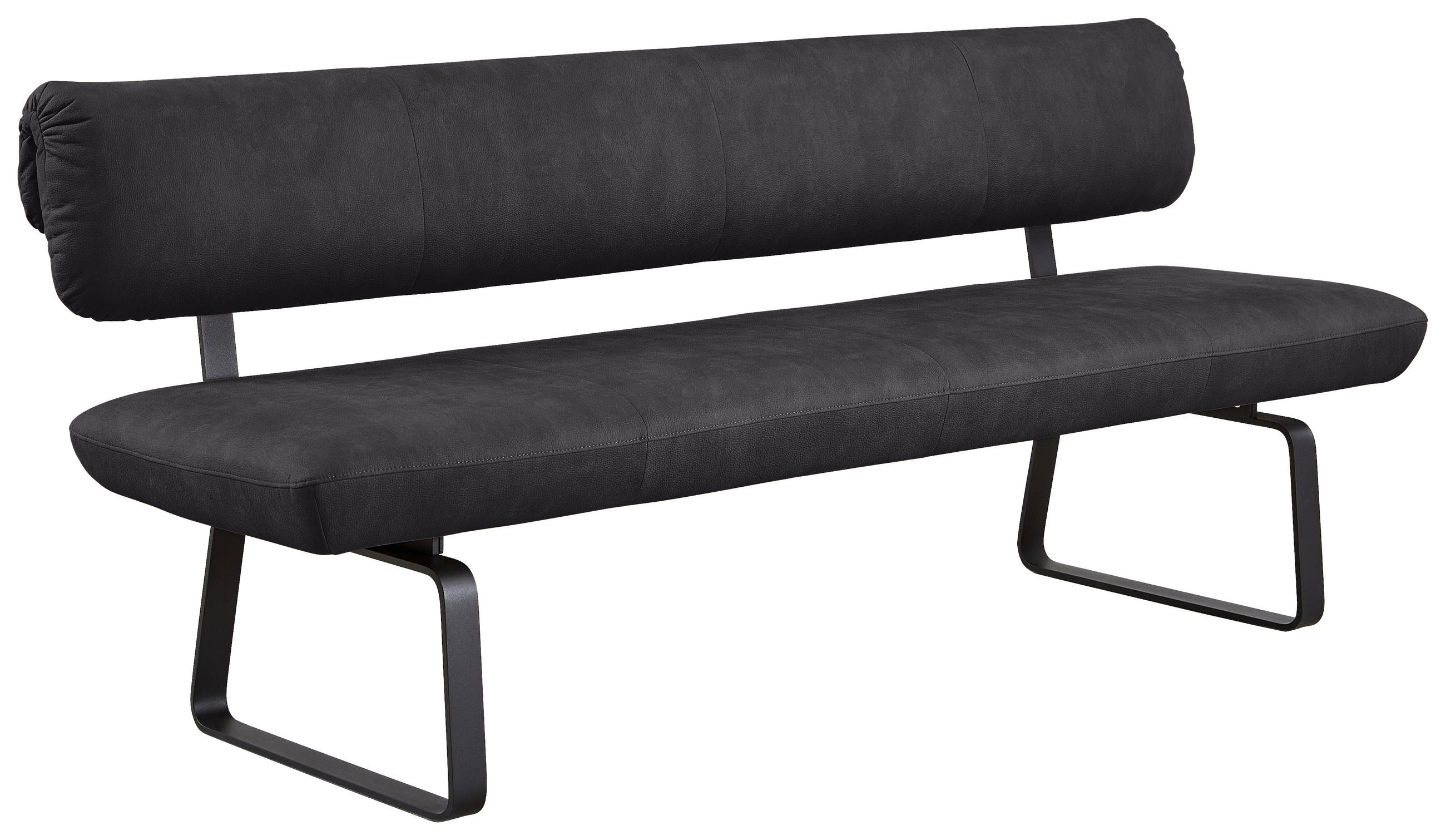 SITZBANK 200/88/68 cm Anthrazit, Schwarz  - Anthrazit/Schwarz, Design, Textil/Metall (200/88/68cm) - Venjakob