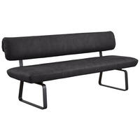 SITZBANK in Metall, Textil Anthrazit, Schwarz  - Anthrazit/Schwarz, Design, Textil/Metall (200/88/68cm) - Venjakob