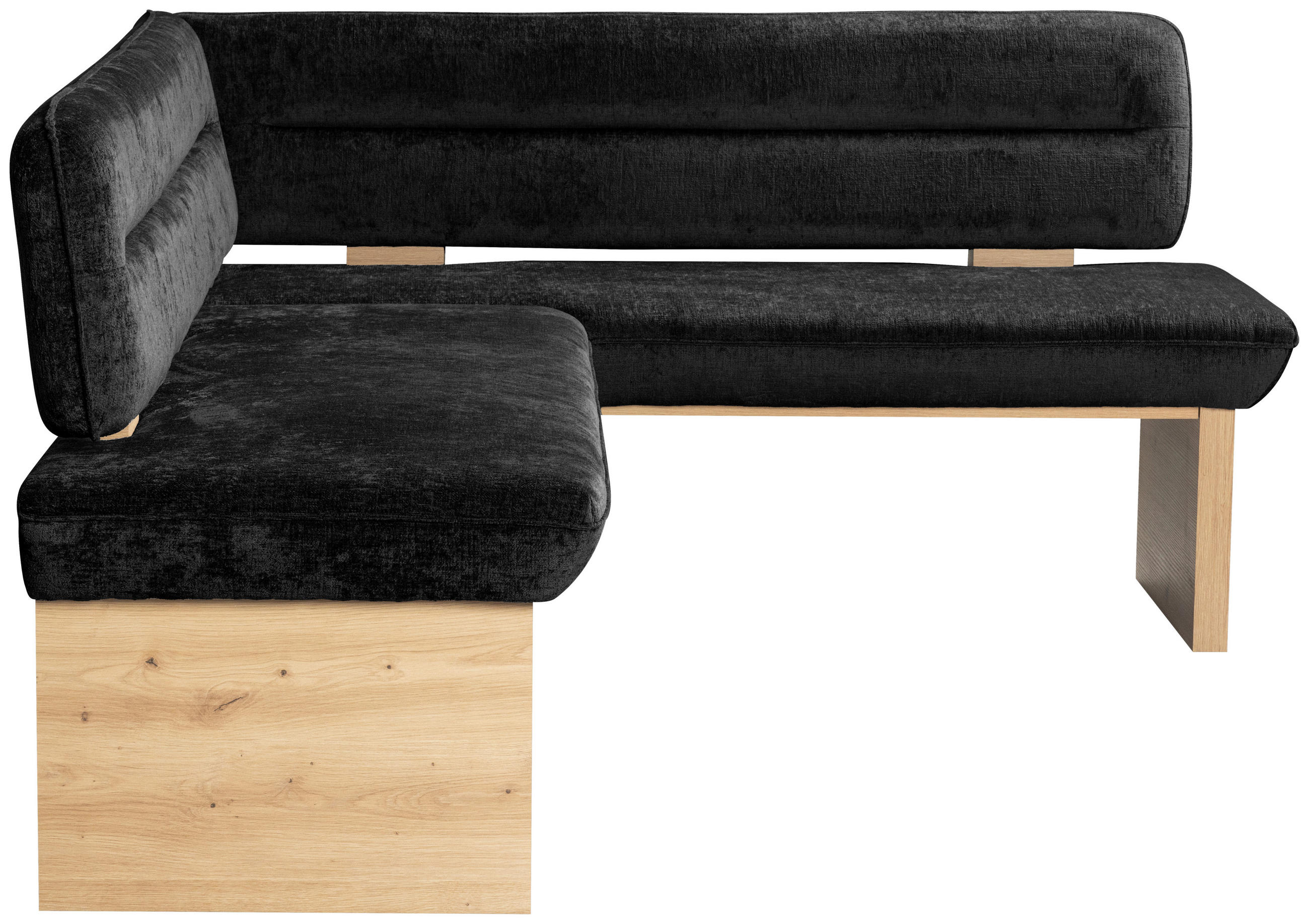ECKBANK 170/232 cm Webstoff Schwarz Eiche Sperrholz   - Eichefarben/Schwarz, KONVENTIONELL, Holz/Textil (170/232cm) - James Wood