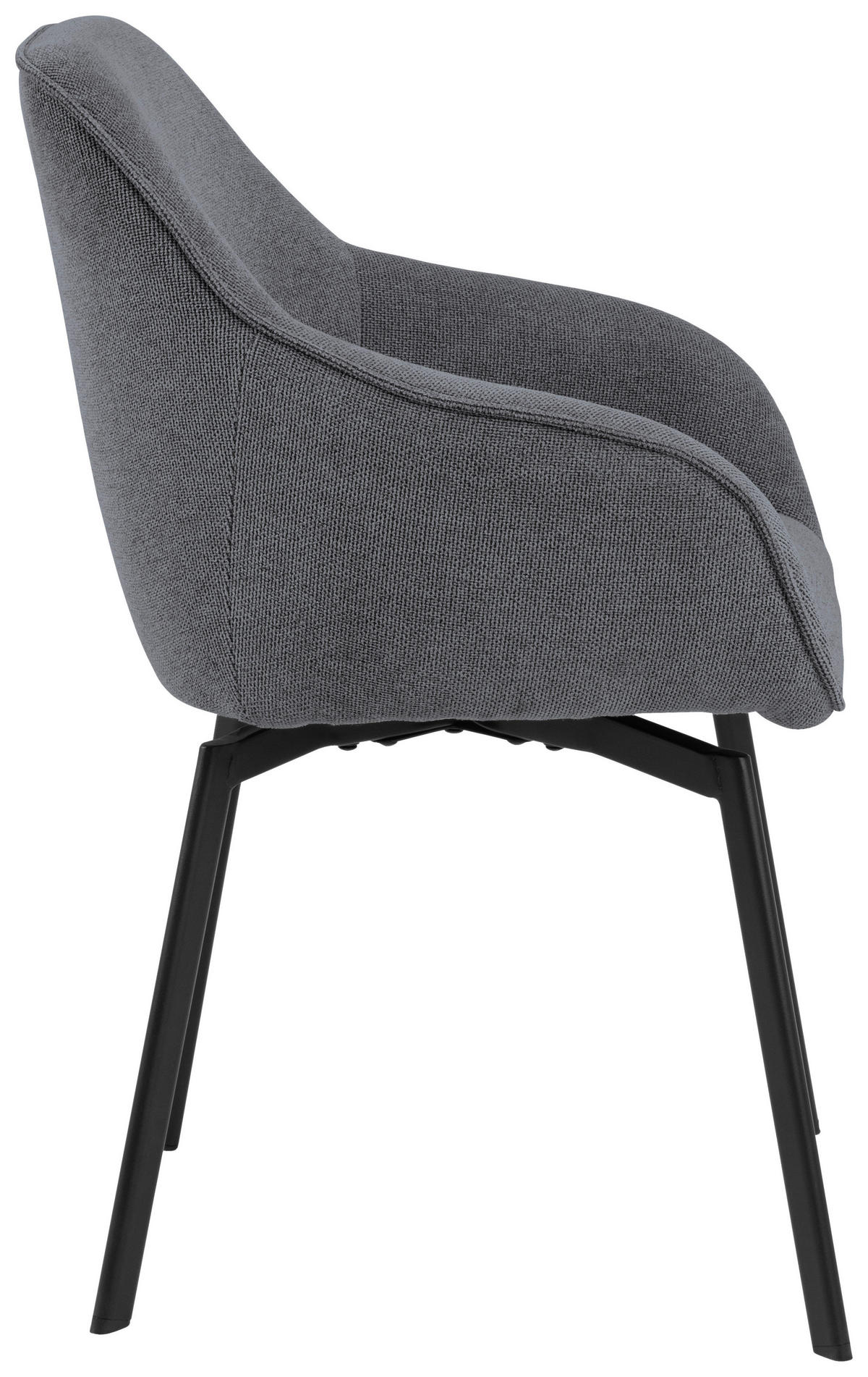 ŽIDLE S PODRUČKAMI, struktura, šedá - šedá/černá, Design, kov/textil (58,5/83,5/55,5cm) - MID.YOU