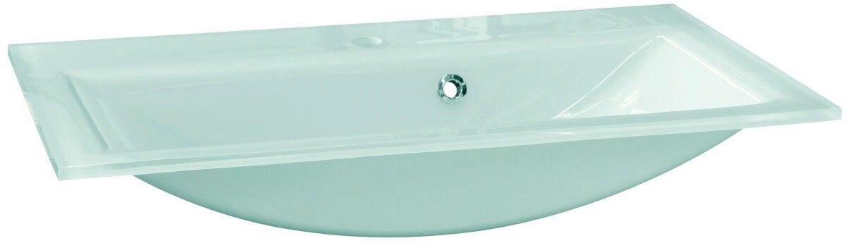 WASCHTISCHKOMBI  - Chromfarben/Weiß, Basics, Glas/Holzwerkstoff (80/60,2/50,1cm) - MID.YOU