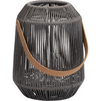 LED-LATERNE - Anthrazit/Hellgrau, Basics, Glas/Holz (39/50/39cm) - Stern