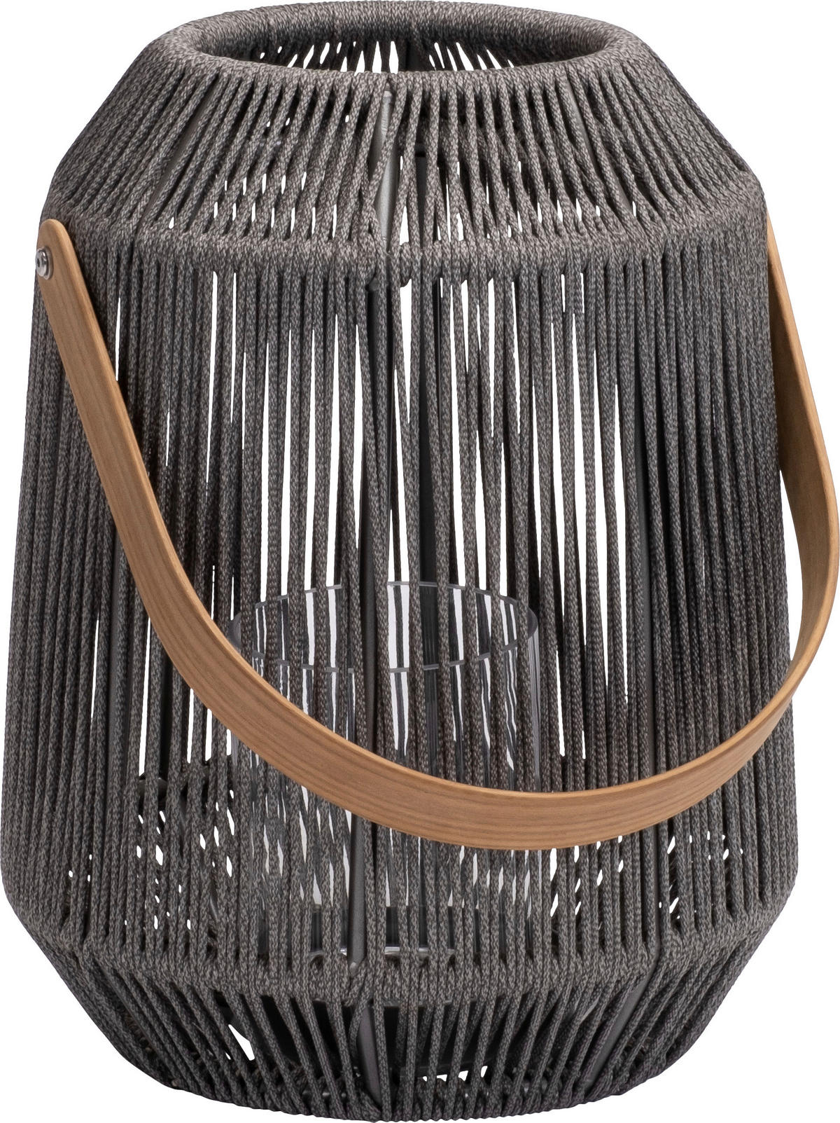 LED-LATERNE - Anthrazit/Hellgrau, Basics, Glas/Holz (39/50/39cm) - Stern