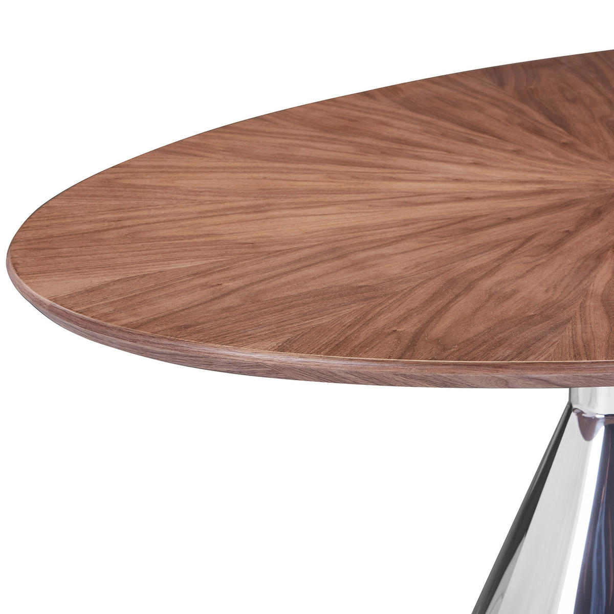 ESSTISCH 220/115/75 cm teilmassiv  Holz, Metall oval Walnussfarben  - Edelstahlfarben/Walnussfarben, Design, Holz/Metall (220/115/75cm) - Novel