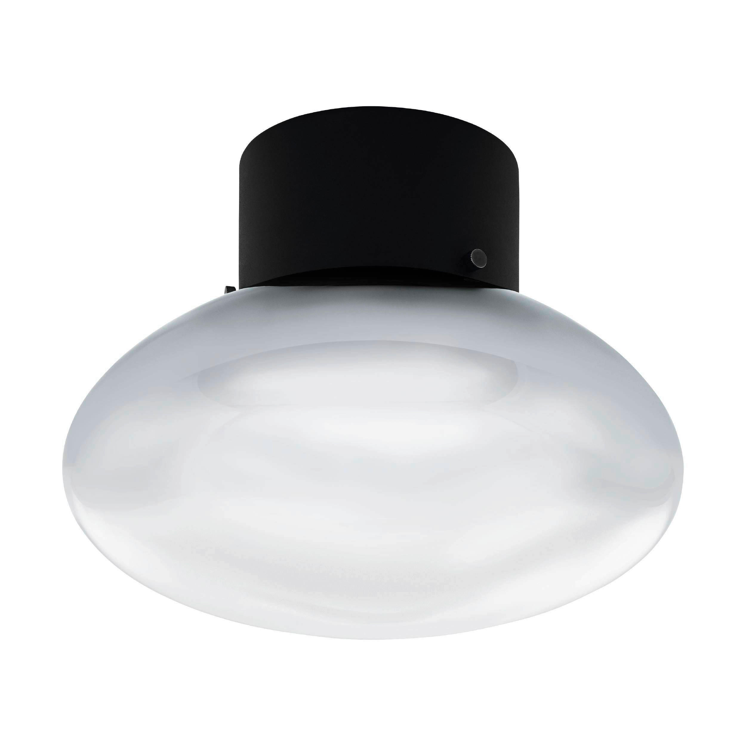DECKENLEUCHTE  24/18 cm    - Transparent/Schwarz, Konventionell, Glas/Metall (24/18cm) - Eglo