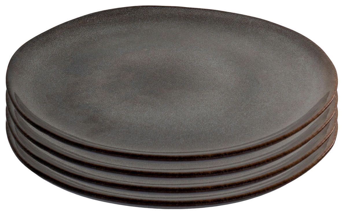 SPEISETELLERSET Grau Selma  - Grau, Basics, Stein