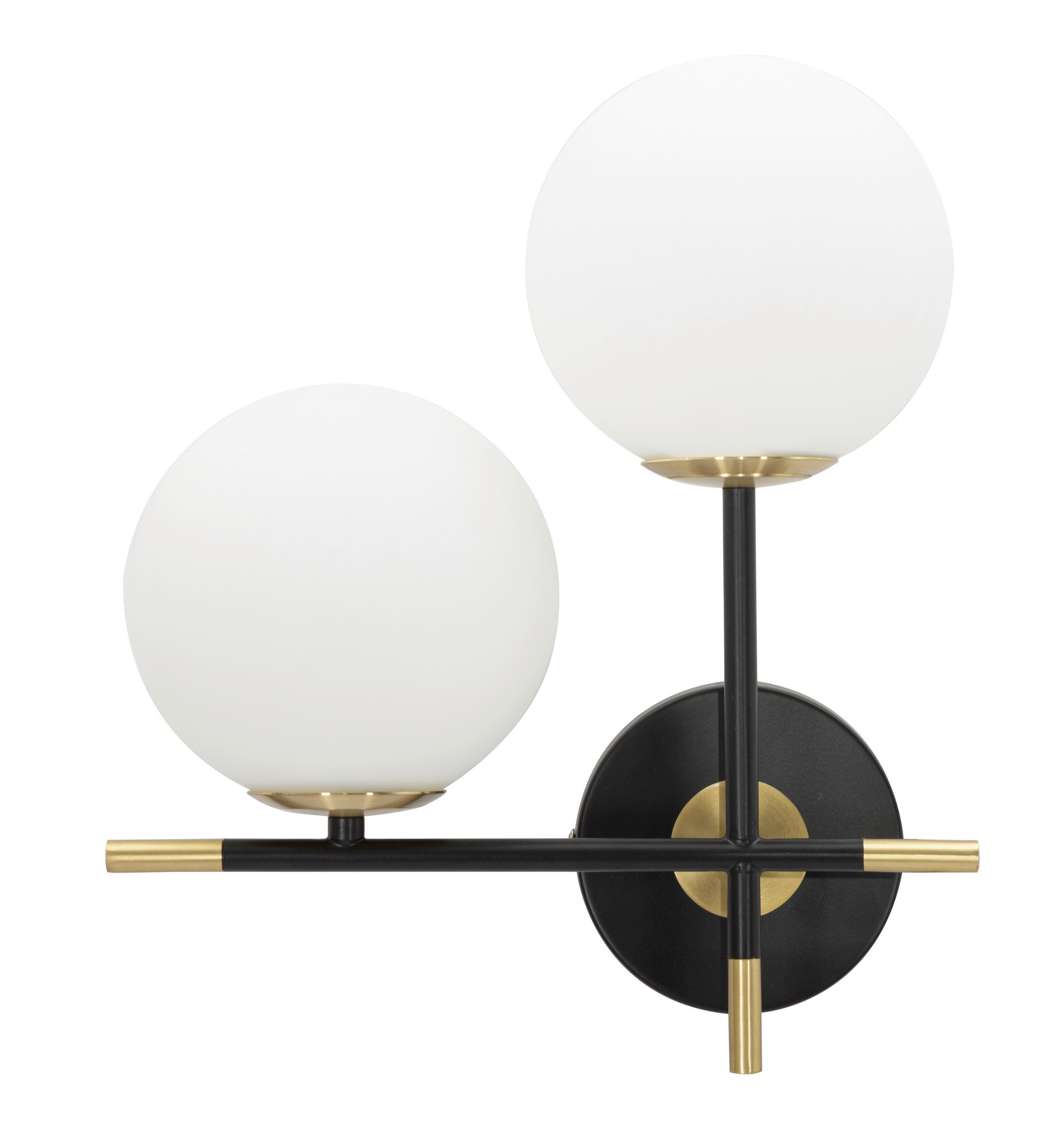 WANDLEUCHTE 30/17/35 cm  - Goldfarben/Schwarz, Trend, Glas/Metall (30/17/35cm) - Mauro Ferretti