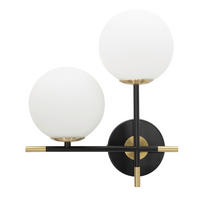 WANDLEUCHTE 30/17/35 cm  - Goldfarben/Schwarz, Trend, Glas/Metall (30/17/35cm) - Mauro Ferretti