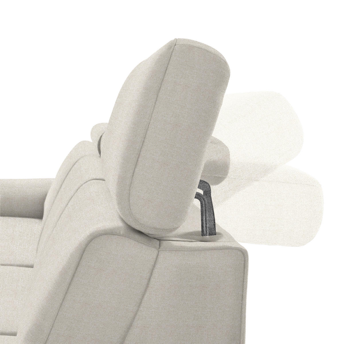 ECKSOFA in Flachgewebe Beige  - Beige/Schwarz, Konventionell, Textil/Metall (182/304cm) - Pure Home Comfort