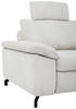 ECKSOFA Ecru Cord, Velours  - Ecru/Schwarz, Design, Textil/Metall (197/291cm) - Beldomo Style