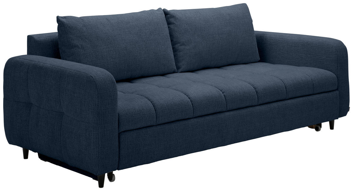 SCHLAFSOFA in Textil Dunkelblau  - Schwarz/Dunkelblau, Design, Holz/Textil (236/88/101cm) - Stylife