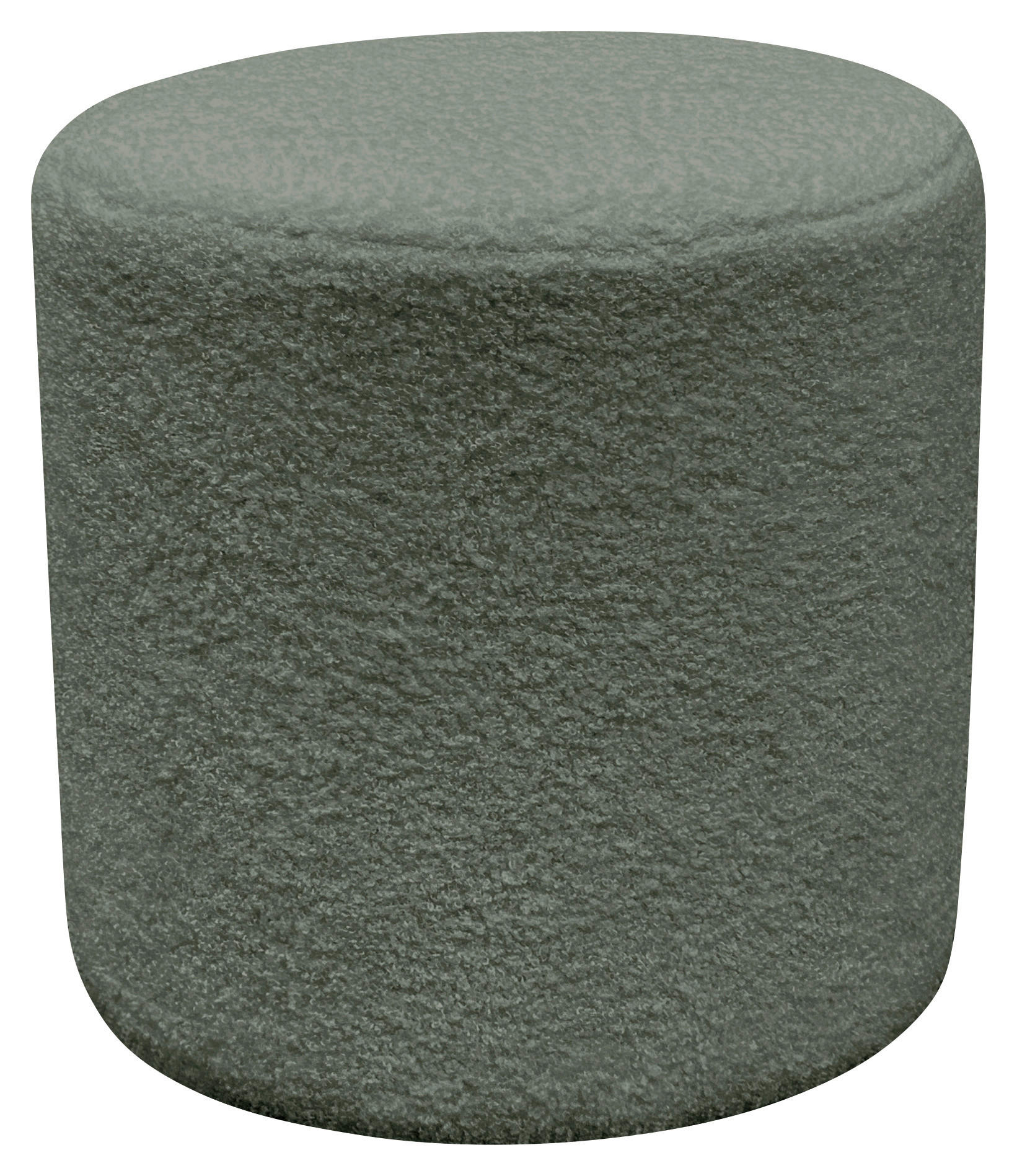 HOCKER Teddystoff Grün - Weiß/Grün, Trend, Kunststoff/Textil (35/35/36cm) - Novel