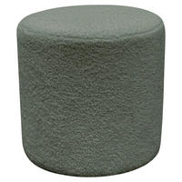HOCKER Teddystoff Grün  - Weiß/Grün, Trend, Kunststoff/Textil (35/35/36cm) - Novel
