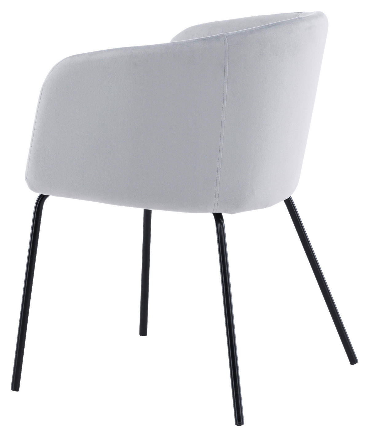 STUHL  in Stahl Samt Metall, Textil  - Hellgrau/Schwarz, Design, Textil/Metall (55/78/55cm) - Livetastic
