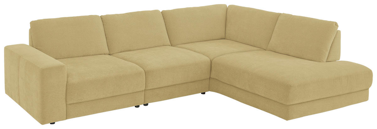 ECKSOFA in Chenille, Jacquard Honig  - Schwarz/Honig, Design, Kunststoff/Textil (316/242cm) - Niels Andersson