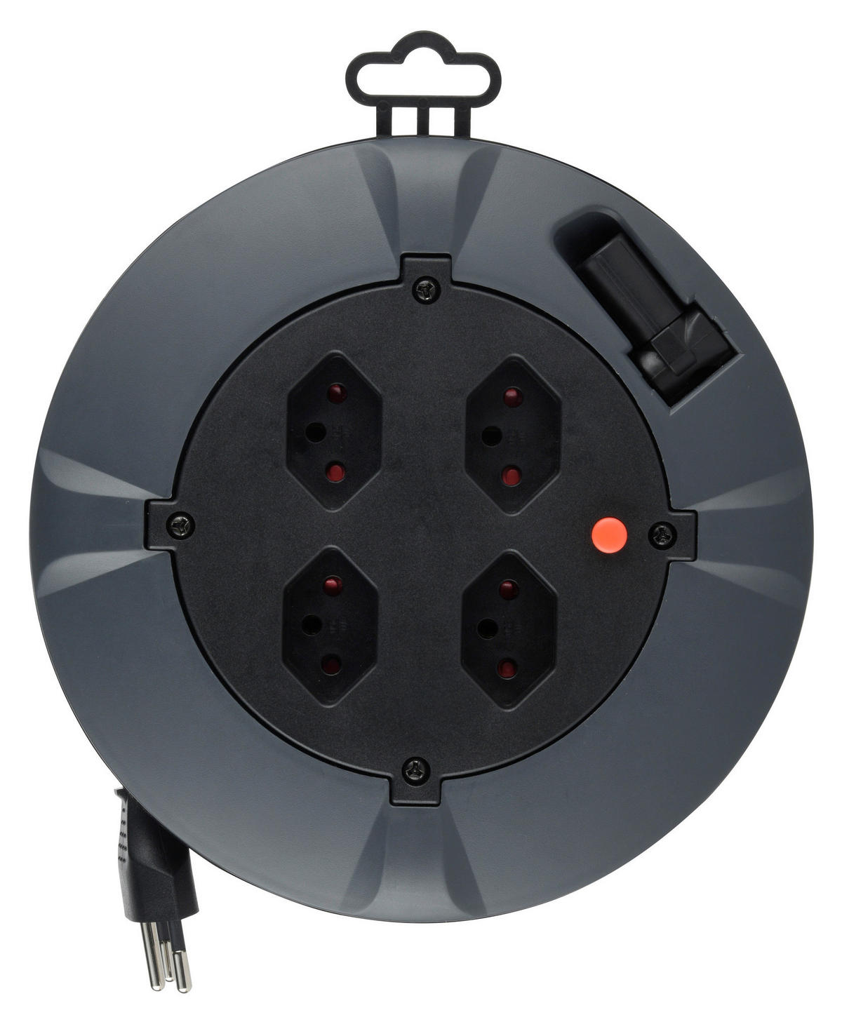 STECKDOSENLEISTE - Dunkelgrau/Schwarz, Basics, Textil (17/7/14cm) - Eglo