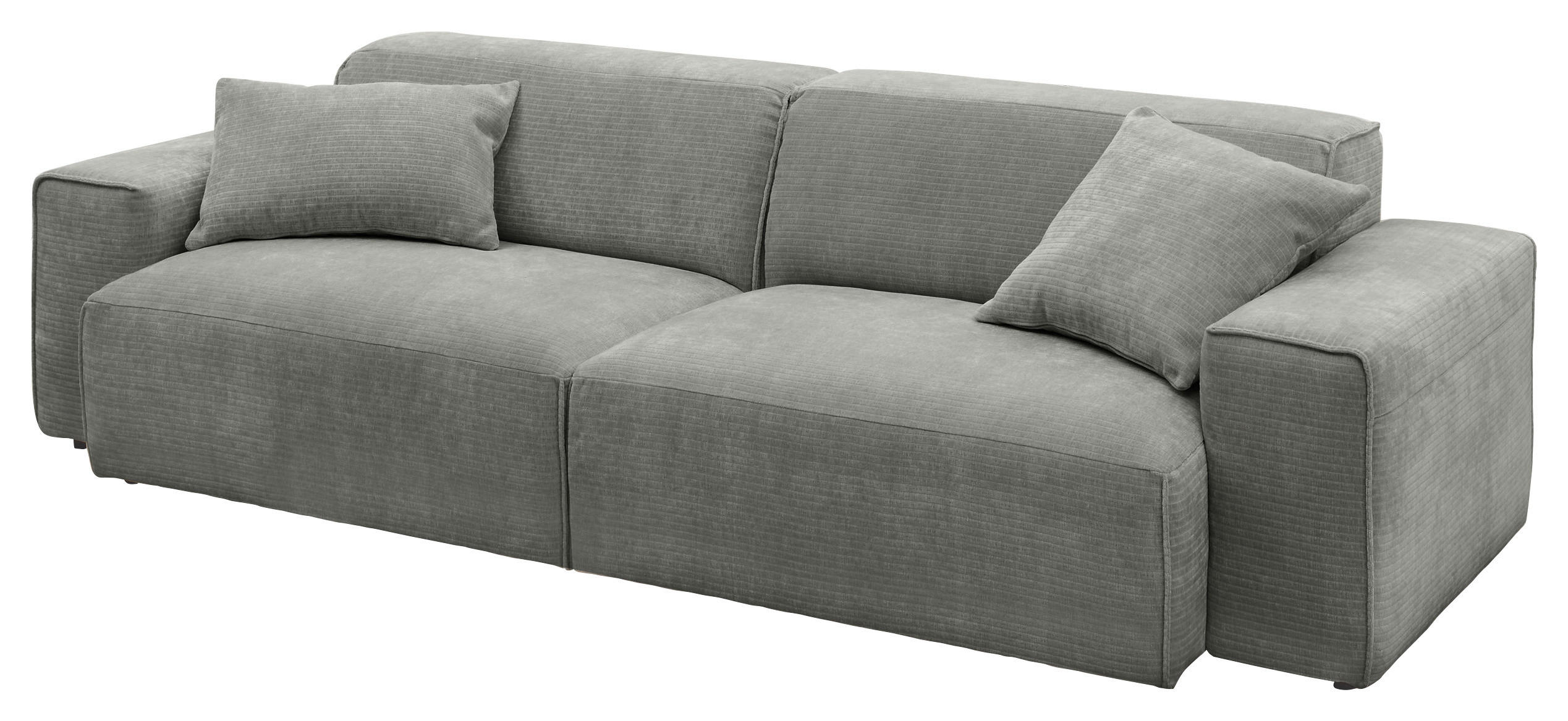 BIGSOFA Chenille Grau  - Schwarz/Grau, Design, Kunststoff/Textil (238/71/101cm) - Pure Home Lifestyle