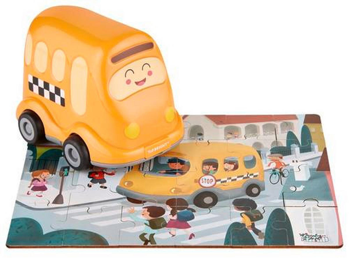PUZZLE - oranžová/vícebarevná, Basics, kompozitní dřevo/plast (14,6/10/15cm) - My Baby Lou
