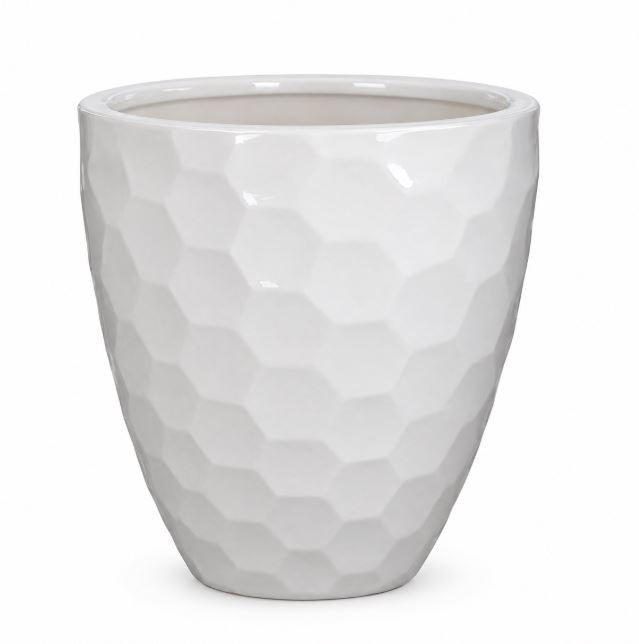 LONČEK ZA CVETLICE - bela, Basics, keramika (22/24cm)